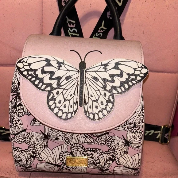Betsey Johnson Butterfly Backpack BETSEY JOHNSON Butterfly Wings Backpack Shoulder Bag Pink  main image 4